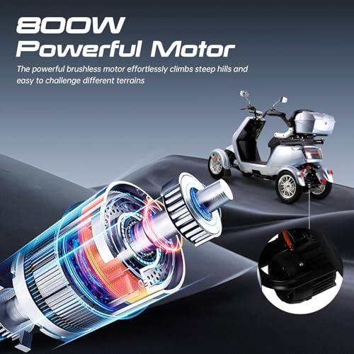 Heavy Duty 4-Wheel 3 Speed Electric Mobility Scooter with Rear Lockbox & Adjustable Seat G3295