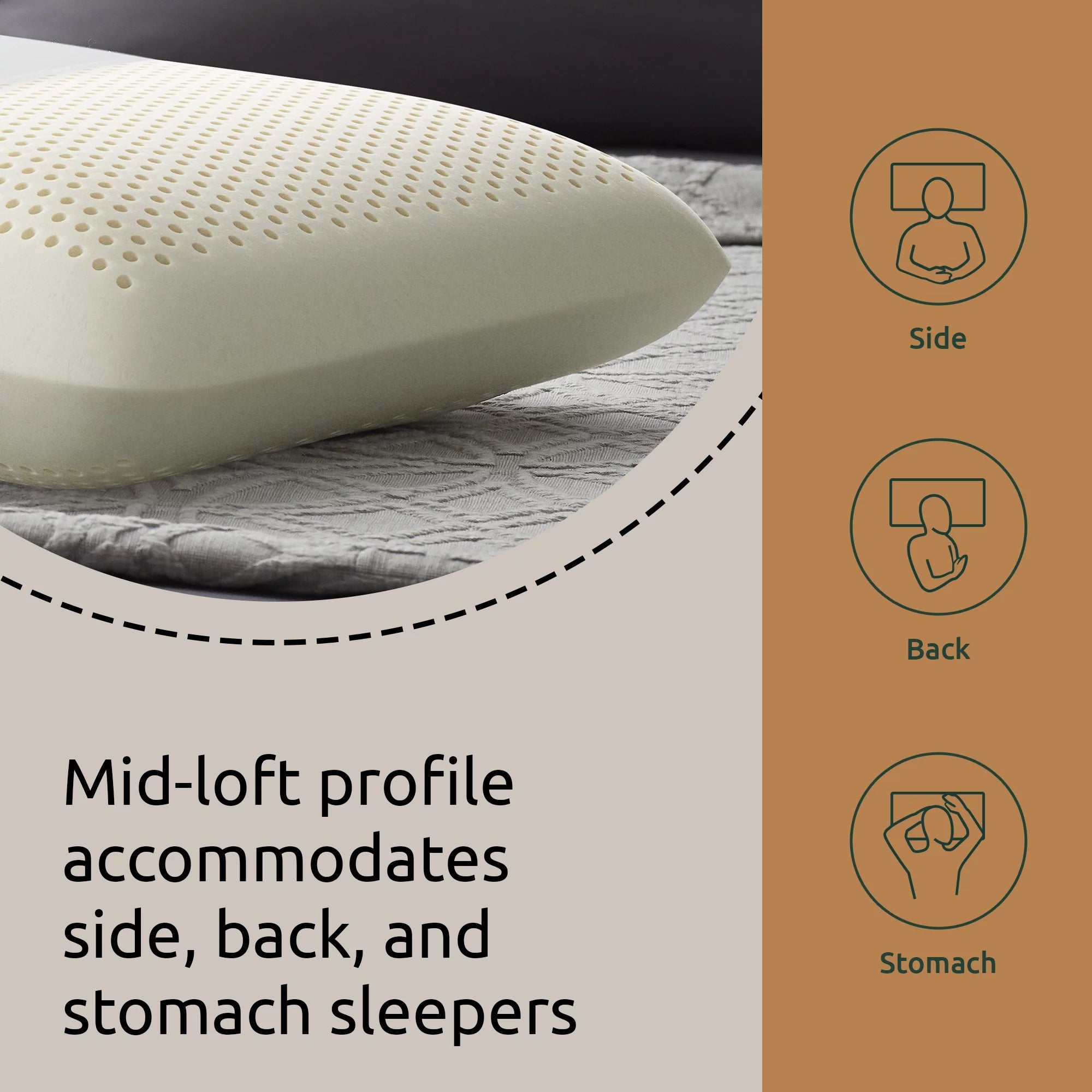 Queen Mid-Loft Talalay Latex Foam Pillow S908346