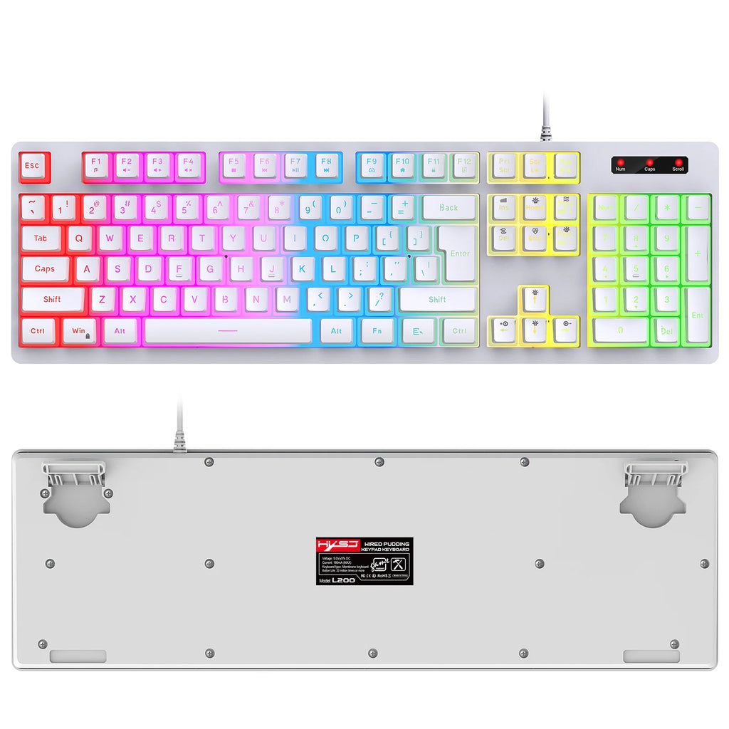 RGB Backlit Mechanical Gaming Keyboard with ABS Pudding Keycaps L938
