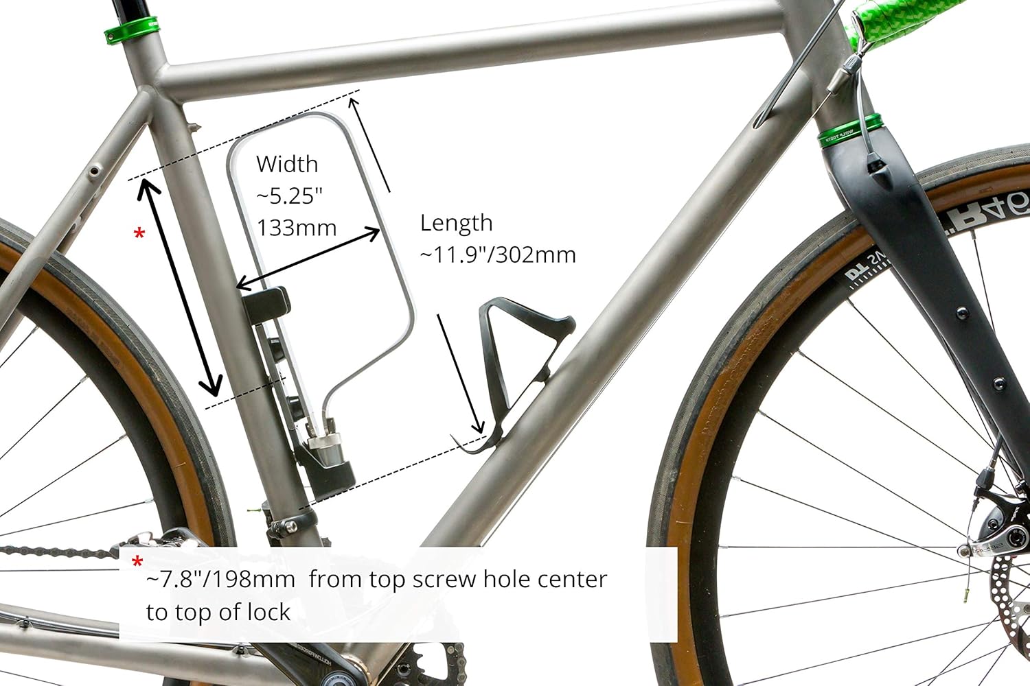 2-Pack Titanium Bike Locks with 2 Mounting Clips R496