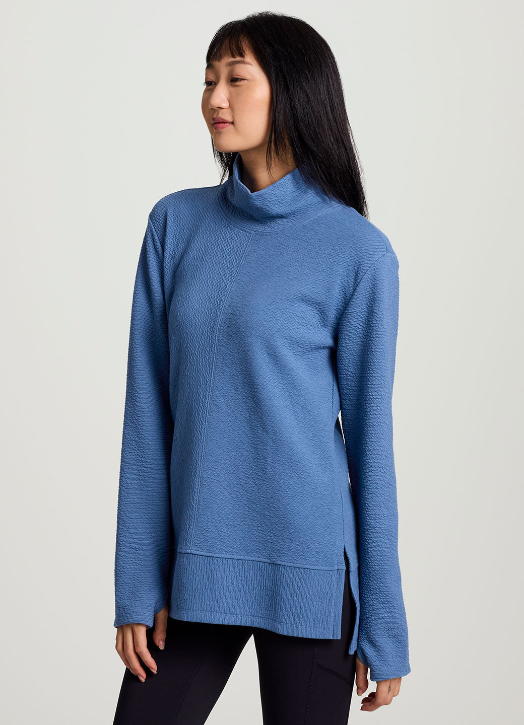 Studio Jacquard Mock Neck Pullover