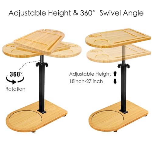Adjustable Bamboo C Table with 360° Swivel Y71999