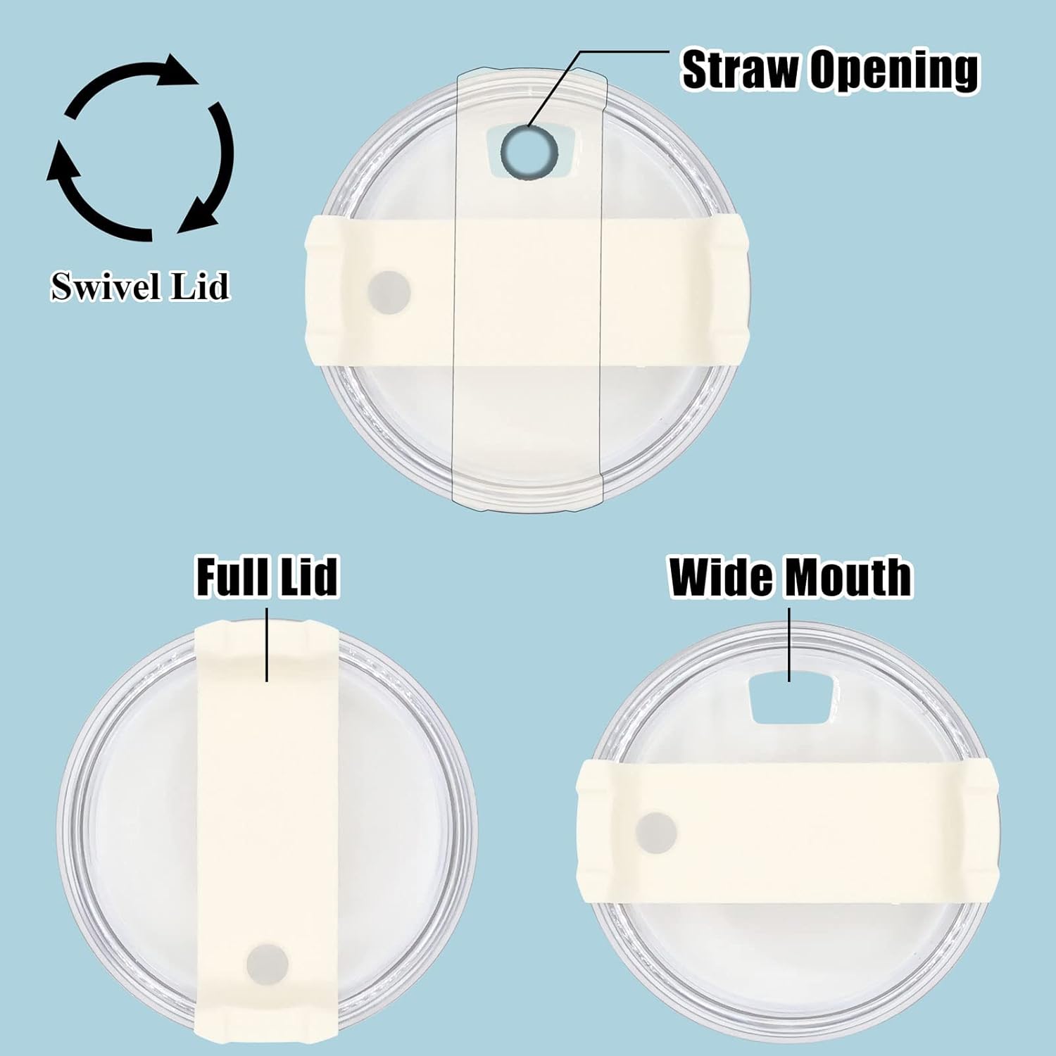 2 Pack Replacement Tumbler Lids for 40oz Travel Tumbler with Plastic Straws and Cleaning Brush B457