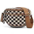 Ounamei Checkered Crossbody Bum Bag for Women Large Capacity Belt Bag for Moms & Everyday Travel