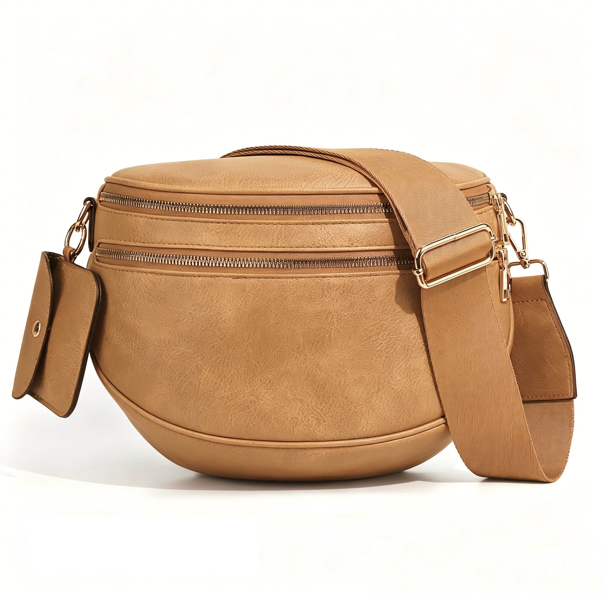 Ounamei Checkered Crossbody Bum Bag for Women Large Capacity Belt Bag for Moms & Everyday Travel