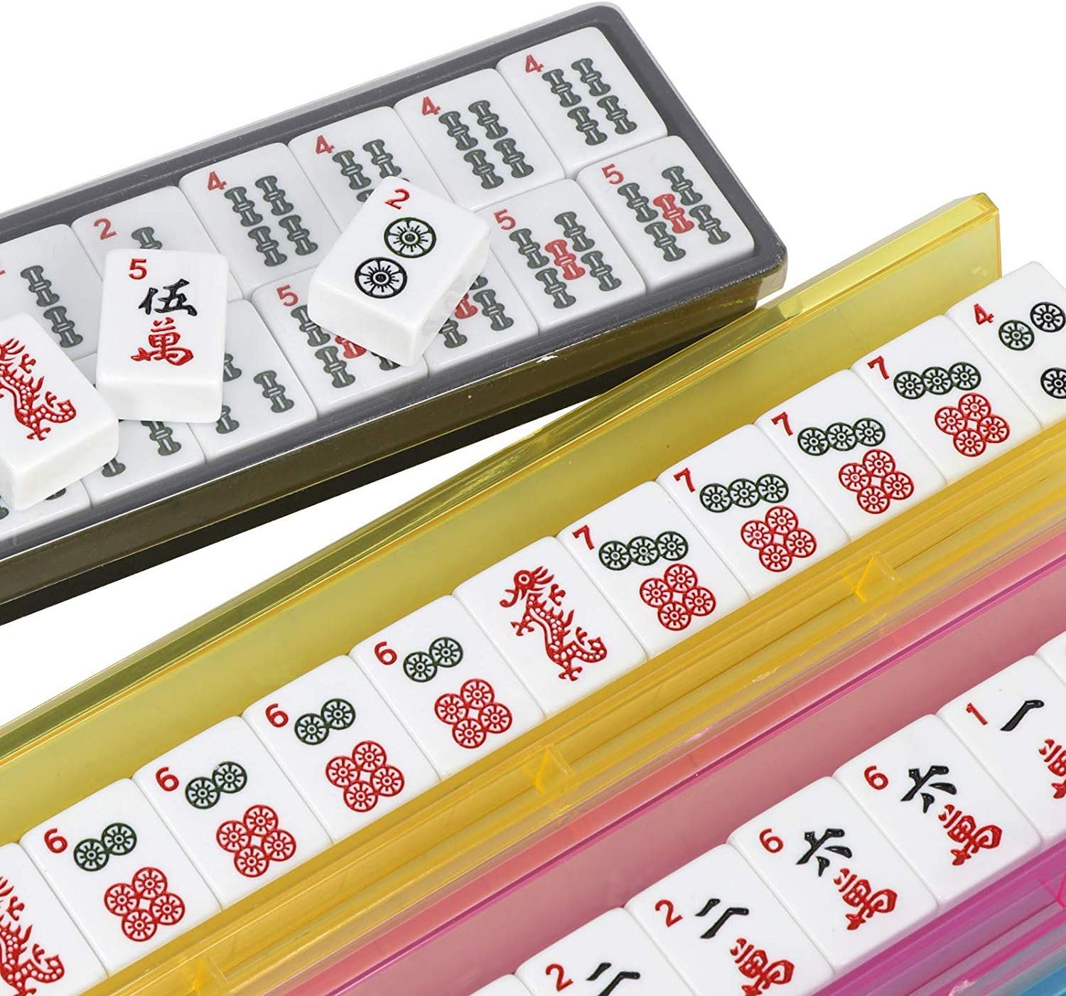 166 Tiles Complete Mahjong Set with Rack and Bag U3685