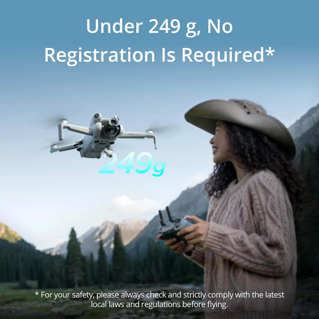 Folding Drone with RC 2 Remote, 4K HDR Video Camera, Under 249g, 3 Batteries Bundle with Hard Case + Wide Angle Lens C841897