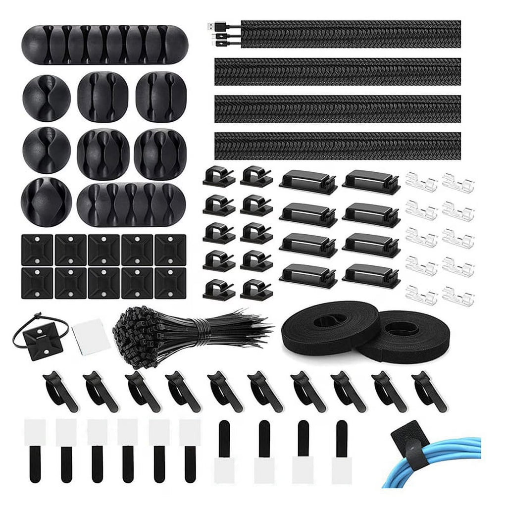173 Pcs Cable Management Organizer Kit with Cable Ties G49190