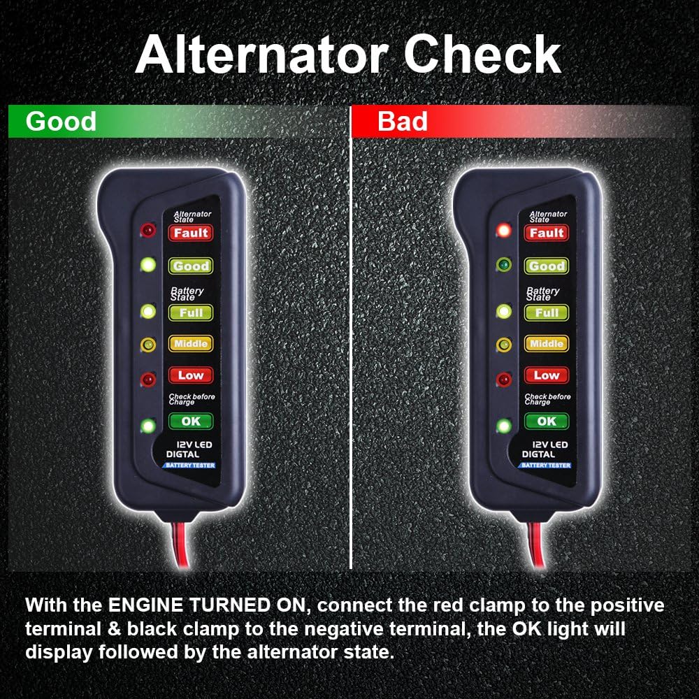 12V Car Battery Alternator Tester Pack of 2 X8098