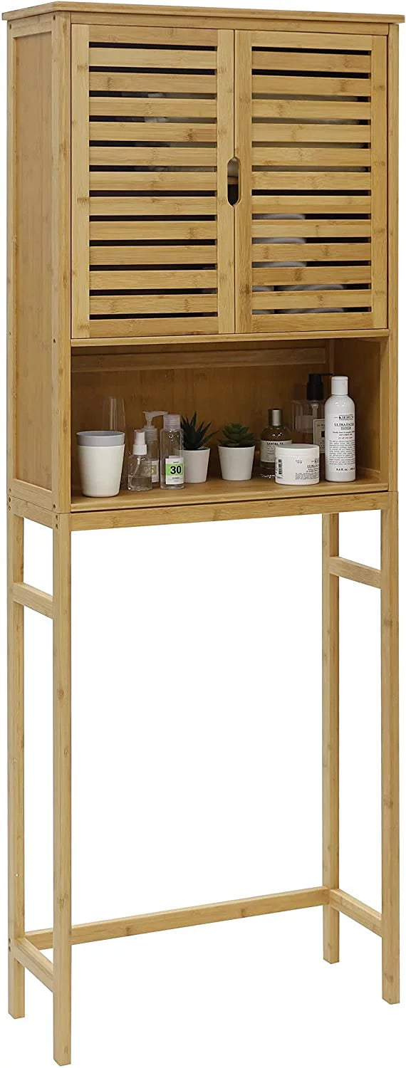 Bamboo Over-The-Toilet Storage Cabinet, Natural, 67''H x 24''W x 9''D D472