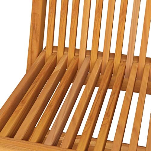 6 pcs Solid Teak Wood Folding Patio Chairs with Beige Cushions F621722