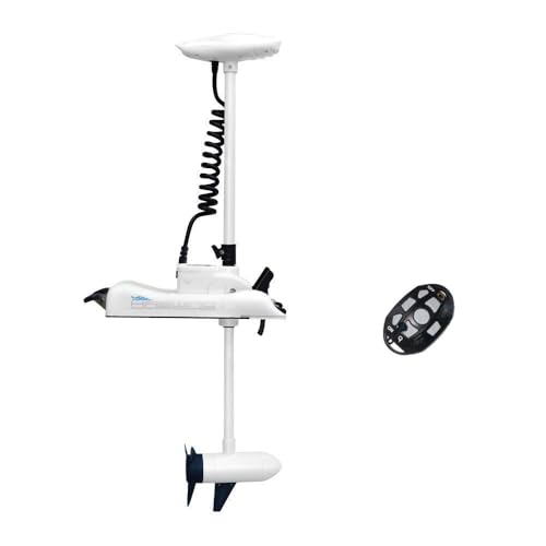 White 55LBS 48" Shaft Bow Mount Electric Trolling Motor with 2.4G Remote Control H422