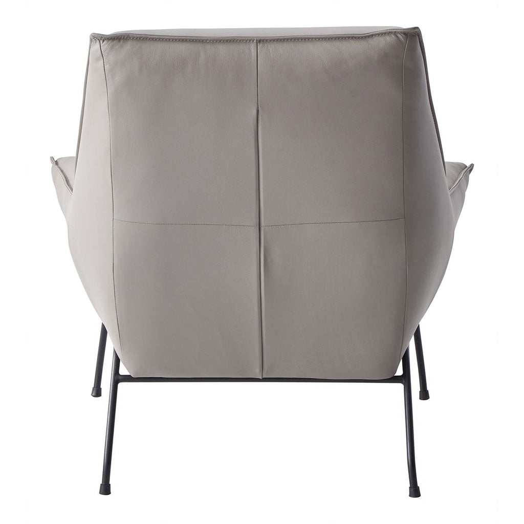 Khaki Upholstered Leather Accent Chair and Ottoman W796