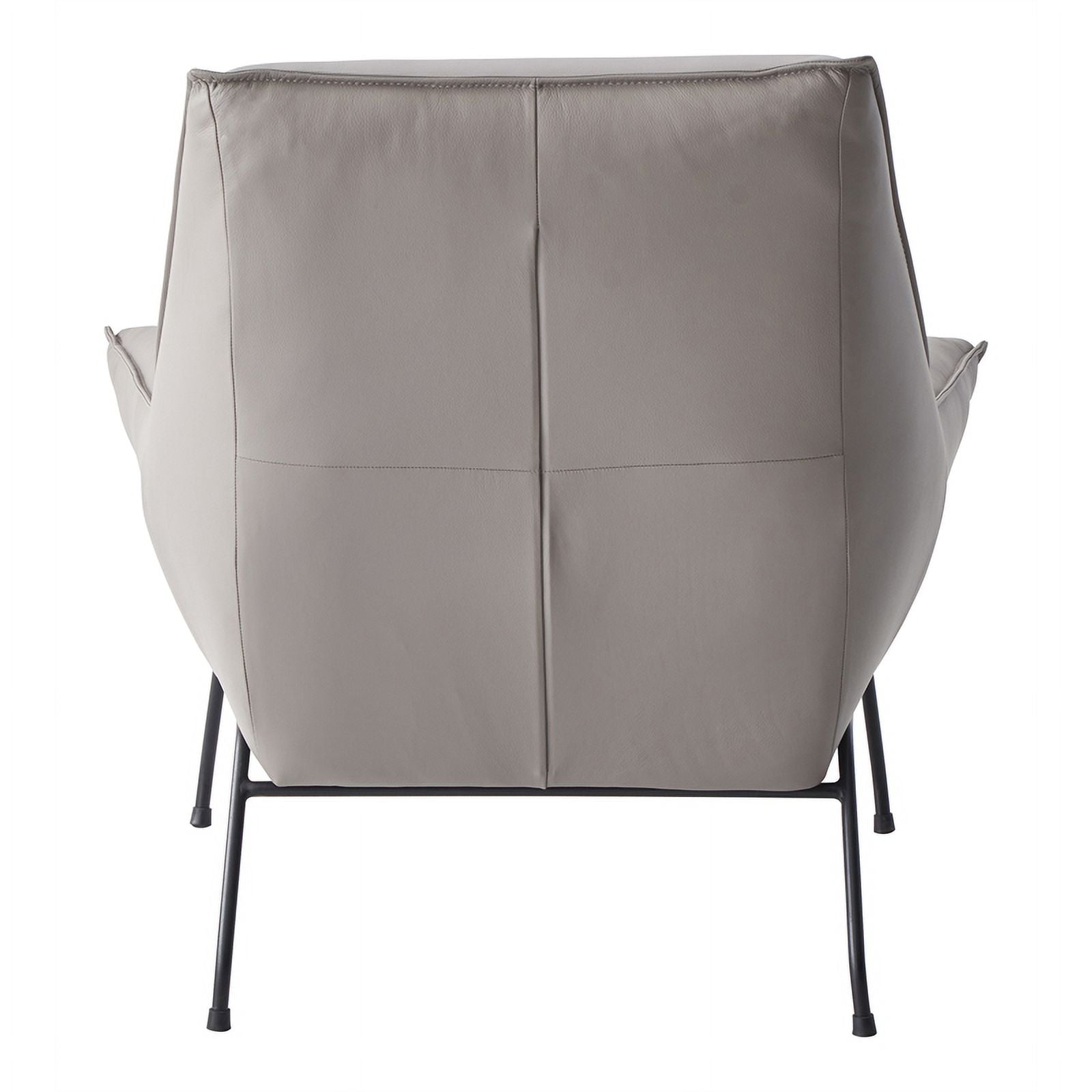 Khaki Upholstered Leather Accent Chair and Ottoman W796