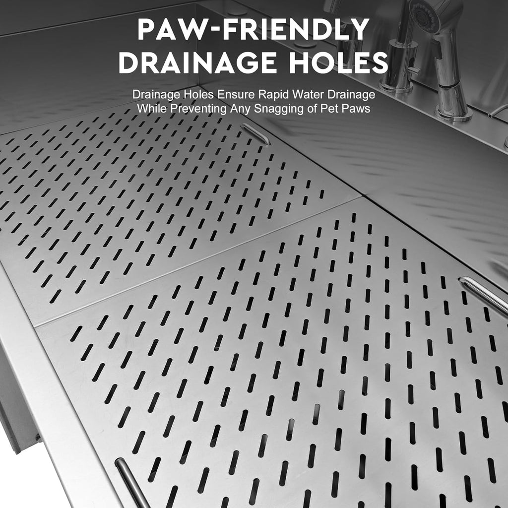 50 in. Stainless Steel Dog Grooming Tub with Ramp F677