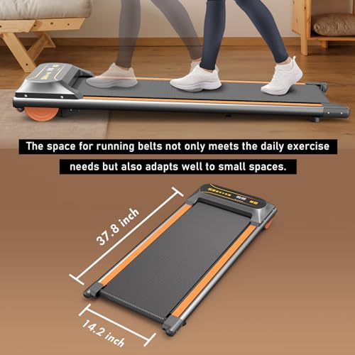 Under Desk Treadmill Walking Pad Machine with LED Display and 12 Preset Programs Portable Jogging Machine O323