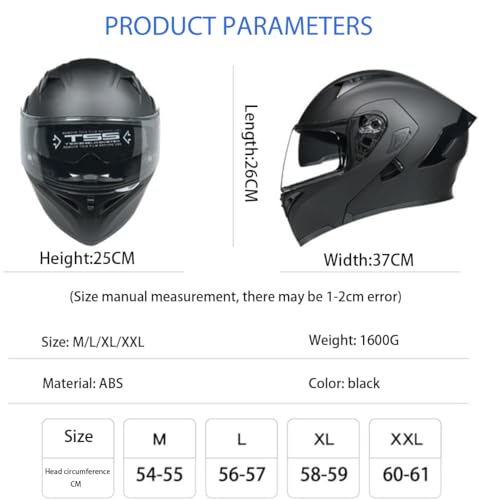 DOT Approved Dual Visor Full Face Flip up Bluetooth Motorcycle Helmet Z73603
