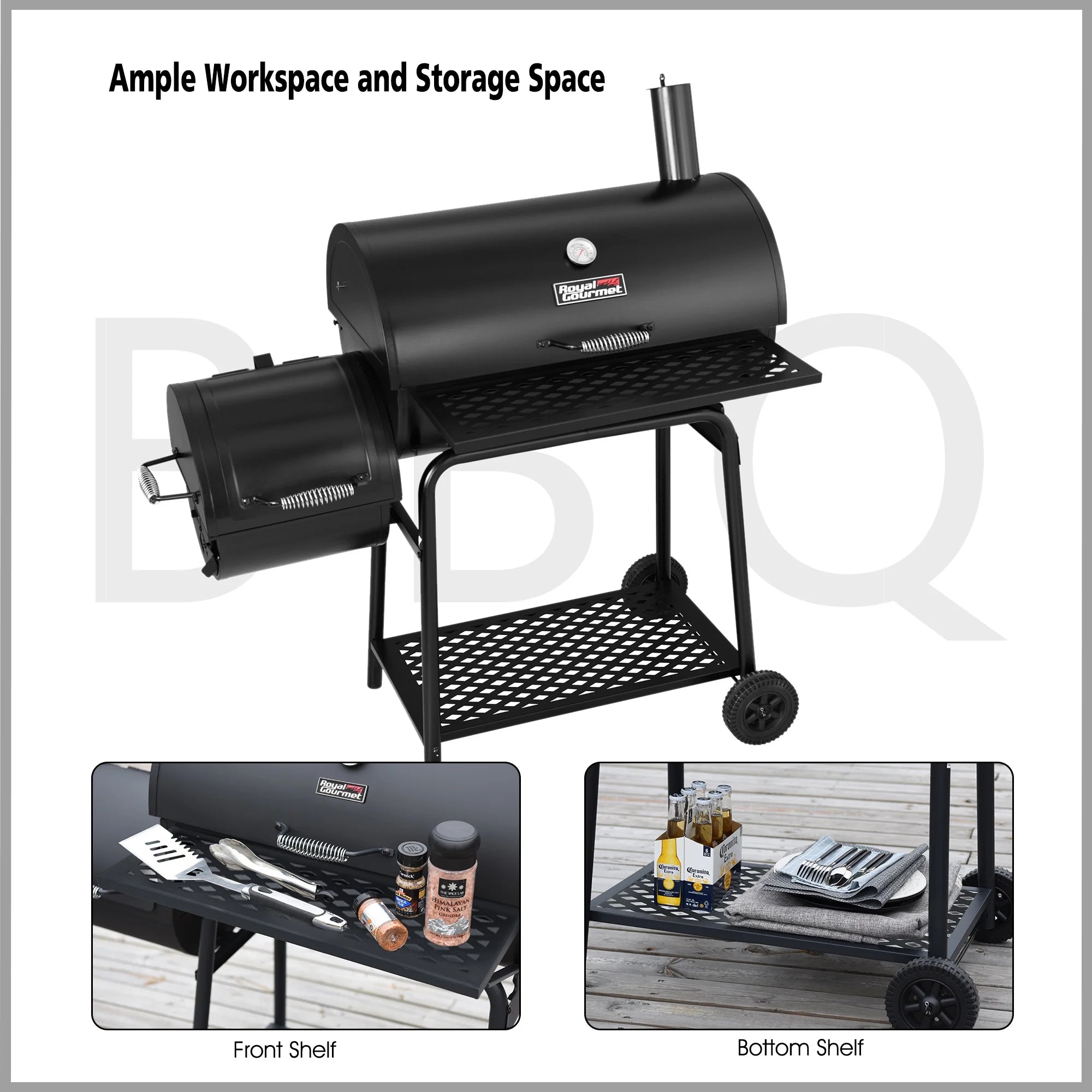 30" Charcoal Grill with Offset Smoker A309