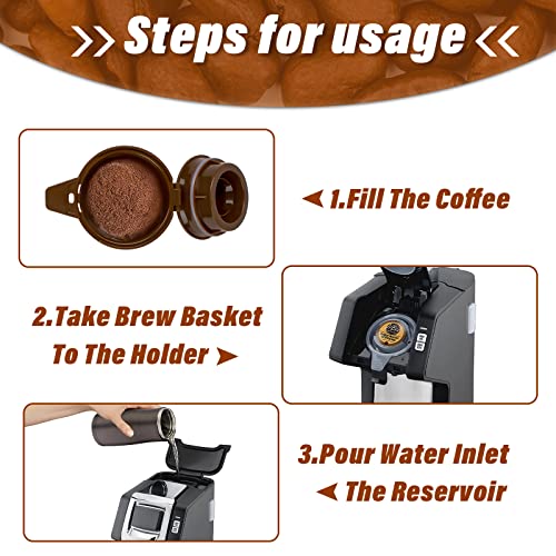 Single Serving Ground Coffee Brew Filter Holder Basket Reusable Coffee Filter Brown D996402