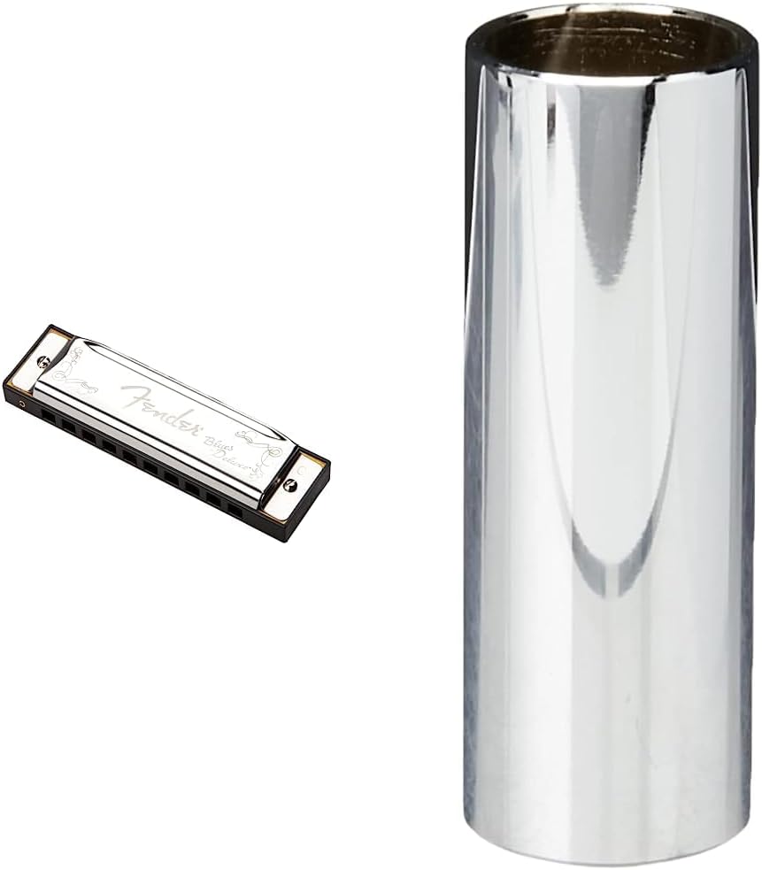 Chrome Steel Harmonica, Key of C & Standard Medium Guitar Slide B51012