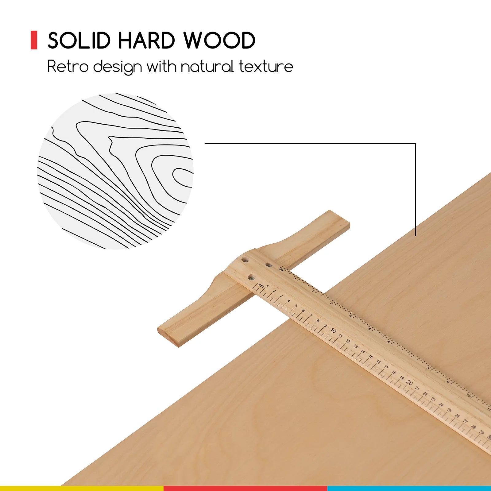 Solid Wood Drafting Table with 36" x 24" Angle Adjustable Top L9769
