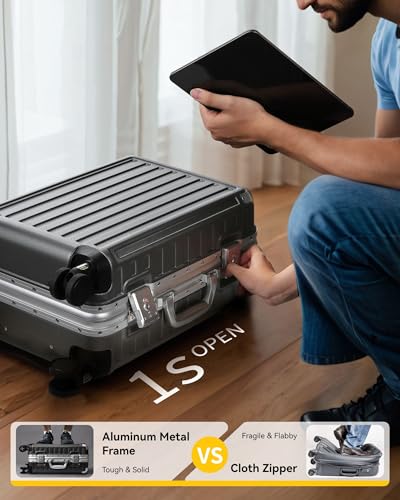 20 Inch Aluminum Frame Polycarbonate Hard Shell Carry On Suitcase U92223