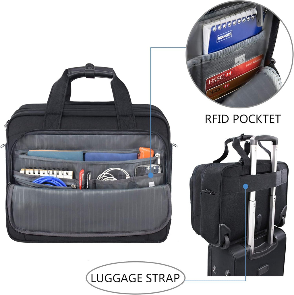 Black Rolling Laptop Bag Wheeled Briefcase M232284