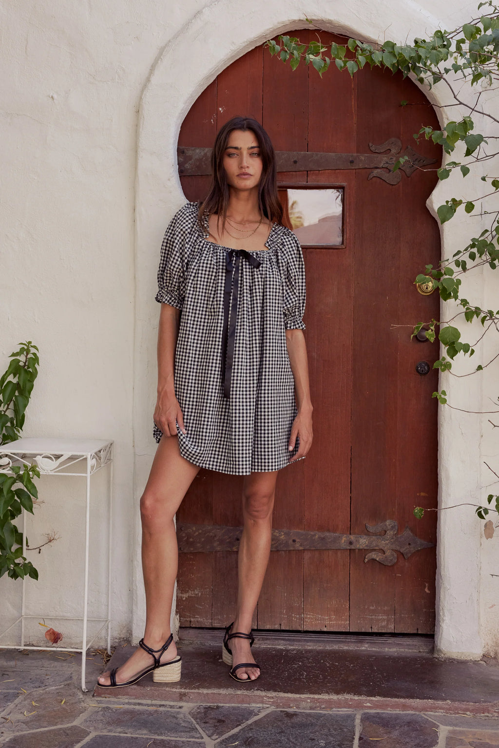 Black Gingham Mini Dress R58280