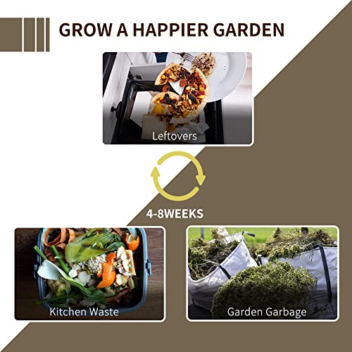 120 Gallon BPA Free Garden Compost Bin with Vents and Sliding Doors, Black X2741