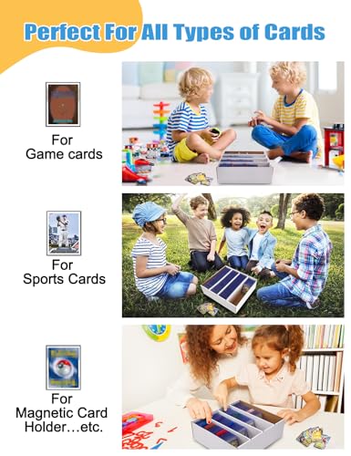 4 Pack White Cardboard Card Storage Boxes with 10 Dividers K1367