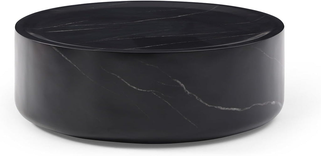Black Faux Marble Round Coffee Table D41319