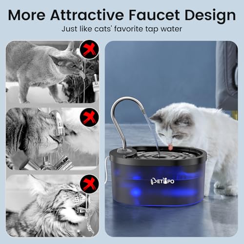 3L/100oz BPA-Free Blue Cat Water Fountain C9285