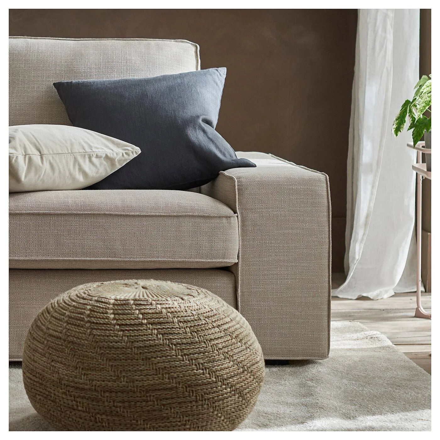 Beige Sofa with Chaise T18202