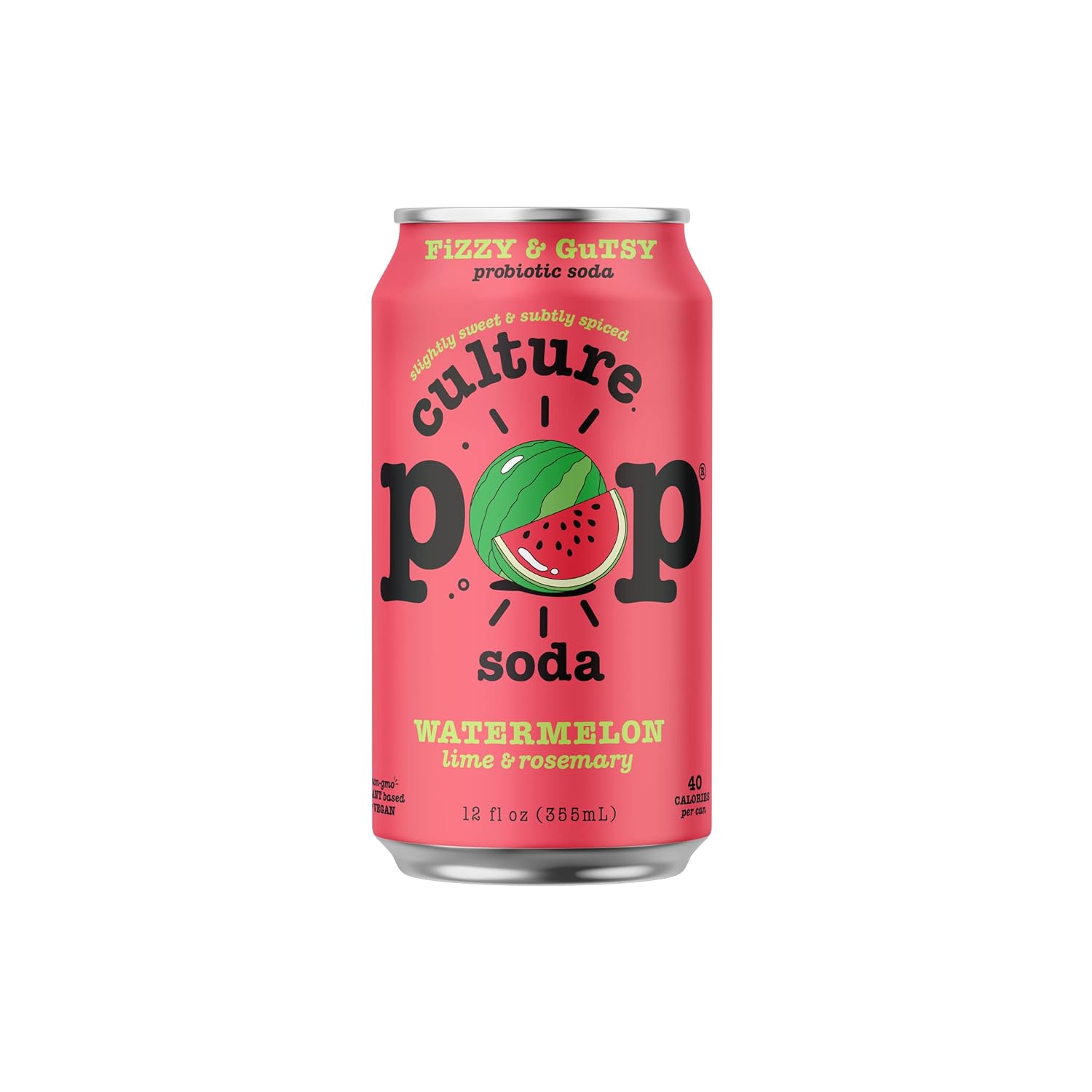 Sparkling Probiotic Soda, 40 Calories per can, 12 Fl Oz Cans, Pack of 5 U4697