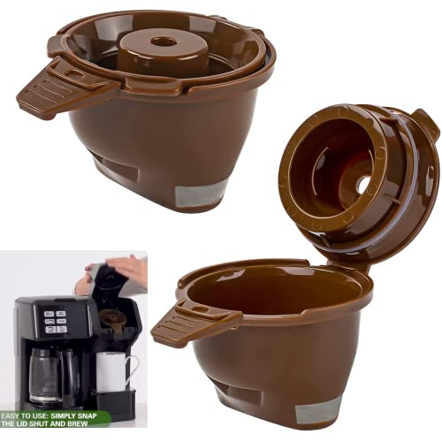 Single Serving Ground Coffee Brew Filter Holder Basket Reusable Coffee Filter Brown D996402