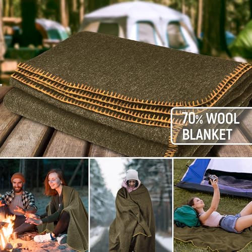 Navy 62X84 70% Wool Fire Retardant Wool Blanket M748