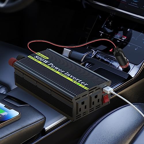 800 Watt DC 12v to 110v AC Car Power Inverter with 2 AC Outlets and 2.4A USB Ports X97852