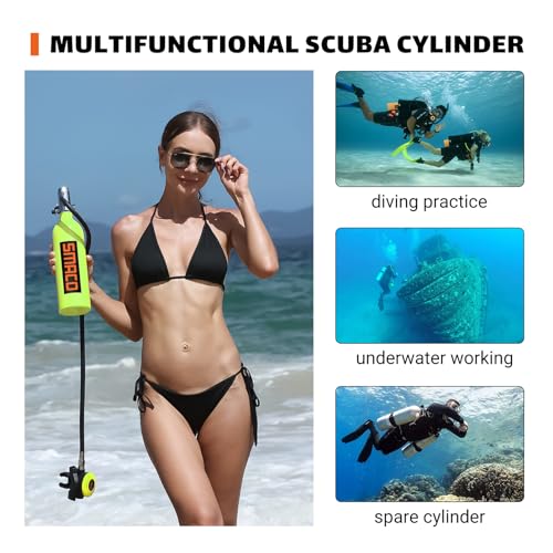 Mini Scuba Tank 1.0L Capacity Portable Diving Gear Emergency Backup Diving Tank R530