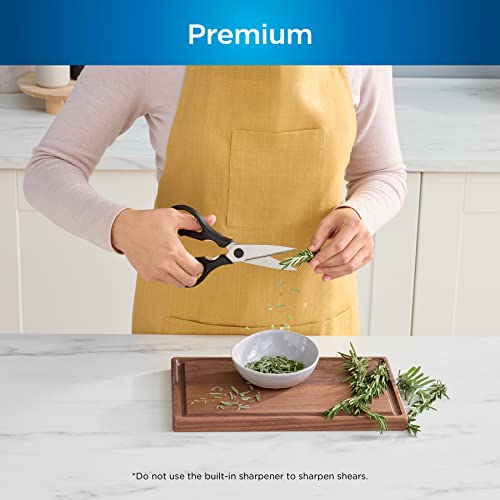 14-Piece German Stainless Steel Knife System with Built-in Sharpener, Stainless Steel/Black J34175