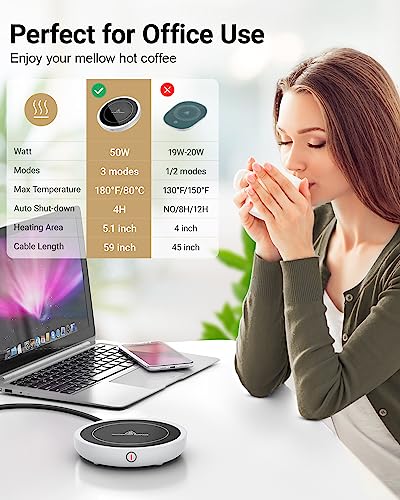 Black 50W Coffee Cup Warmer with 3 Temperature Settings P180