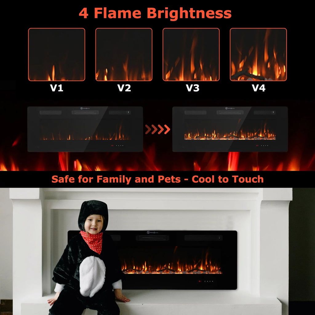 60" Wall Mounted Electric Fireplace M6700