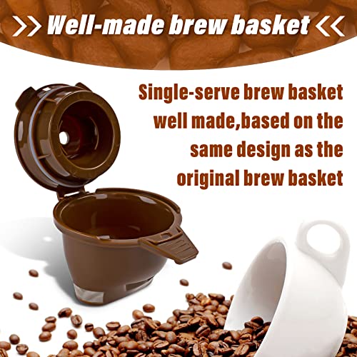 Single Serving Ground Coffee Brew Filter Holder Basket Reusable Coffee Filter Brown D996402