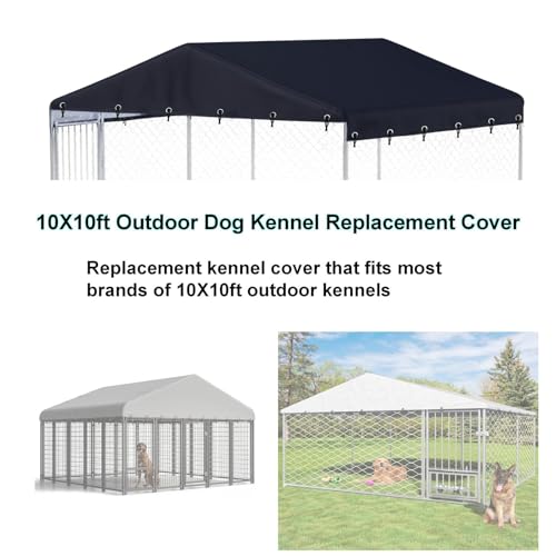 Black 600D Waterproof Oxford Fabric Outdoor Dog Kennel Cover W66131