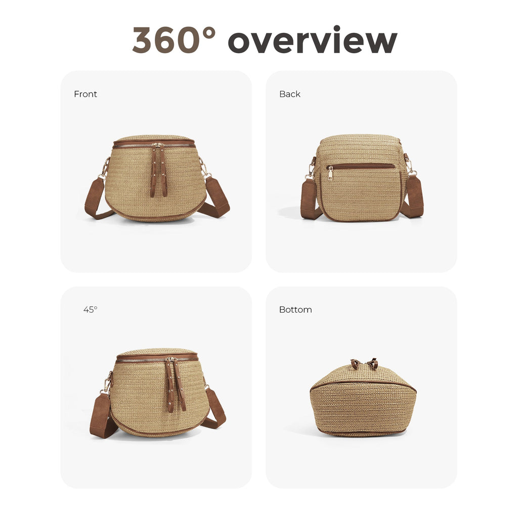 Ounamei Large Crossbody Bag for Women | Multi-Style Bag with Coin Pouch for Travel & Daily Use