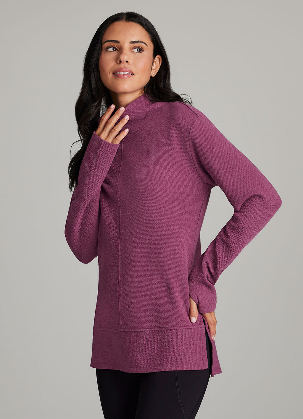 Studio Jacquard Mock Neck Pullover