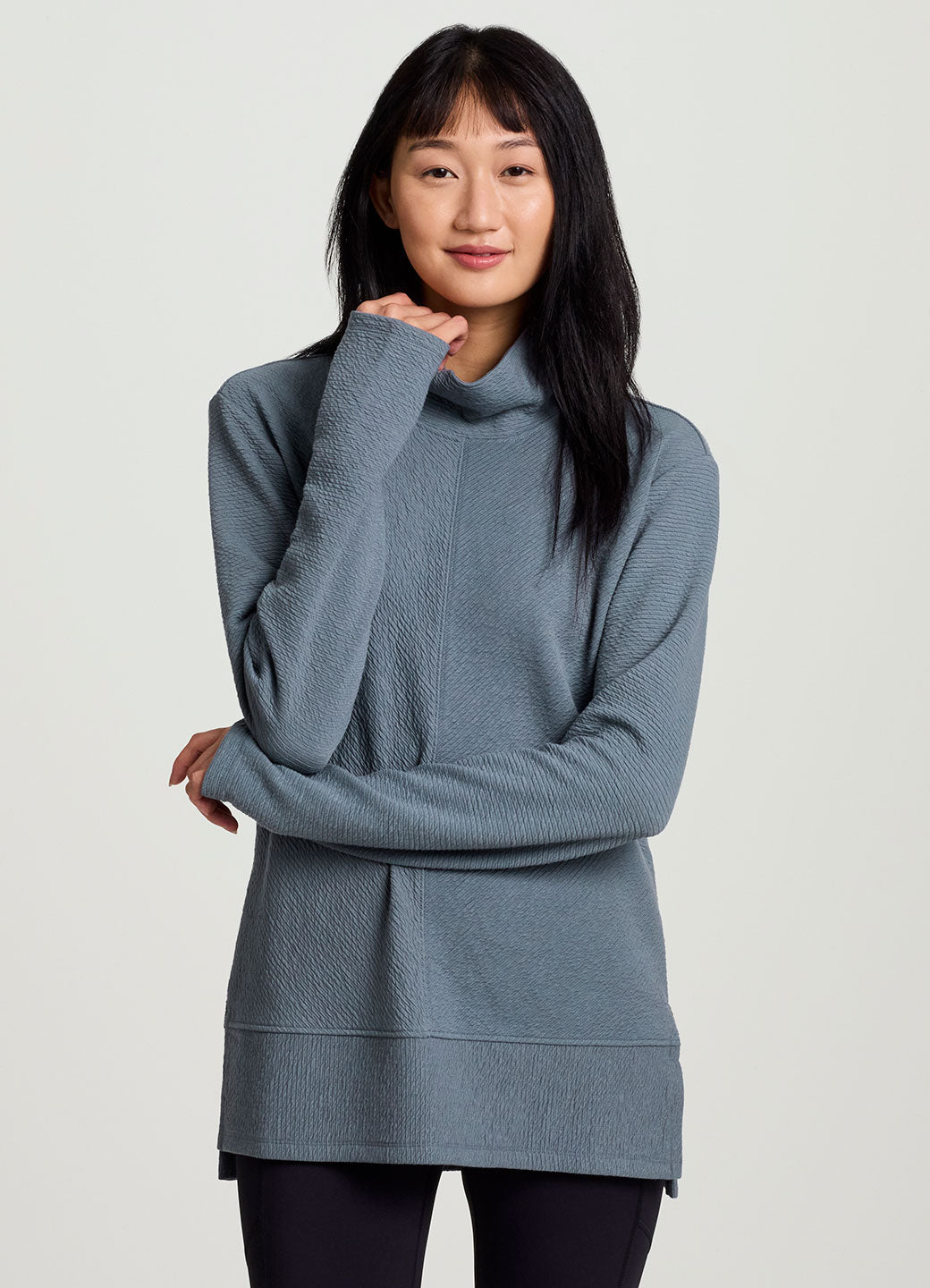 Studio Jacquard Mock Neck Pullover