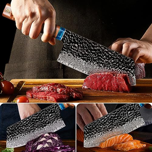 Damascus Nakiri knife 7 inch Q974021