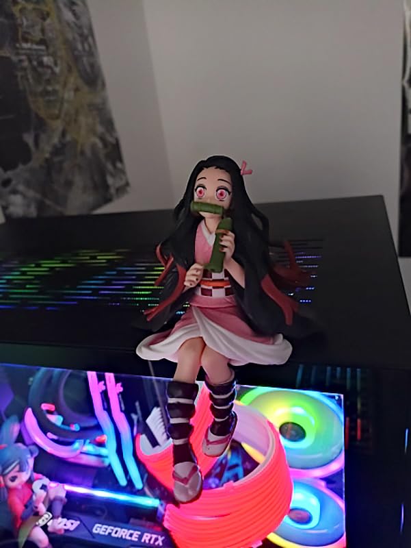 Nezuko Figure Eating Rice Balls Sitting Pose Demon Action Figures Anime Devil Slayer Figure Desktop Decor Collection Toy D796287