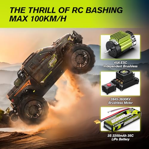 Brushless RC Car 60+ MPH 4x4 Monster Truck with 3S Battery D59714