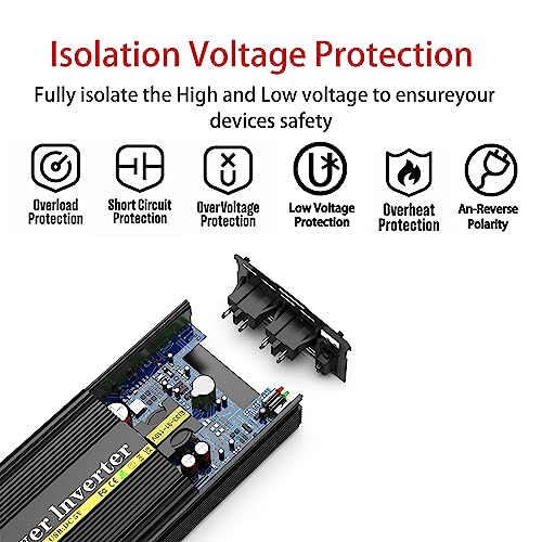 800 Watt DC 12v to 110v AC Car Power Inverter with 2 AC Outlets and 2.4A USB Ports X97852
